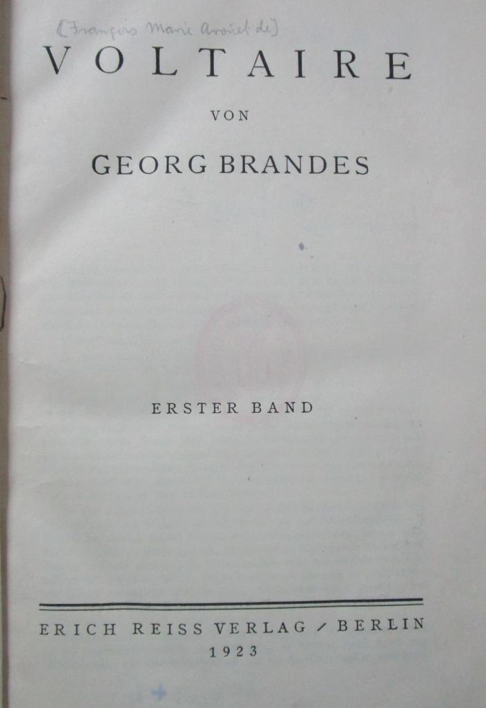 III 91843 1-2: Voltaire (1923)