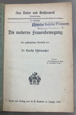 44/6613 : Die moderne Frauenbewegung (1905)