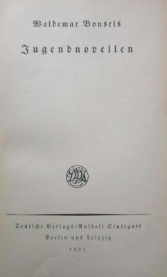 III 123888 2.Ex. Ers.: Jugendnovellen (1923)
