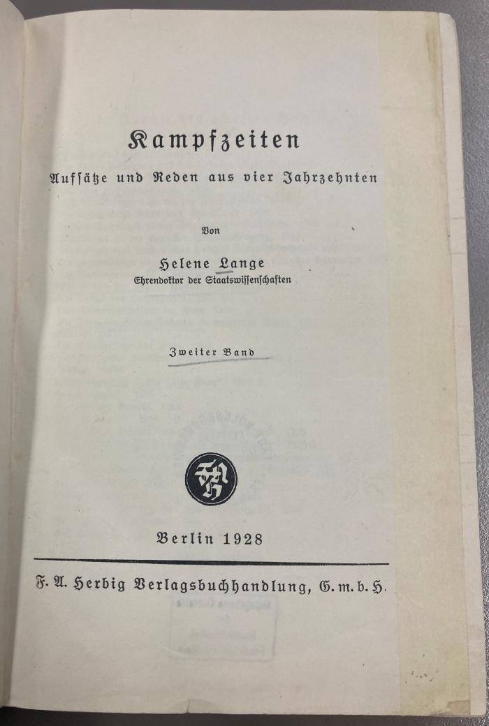 00/15986 Bd. 2 : Kampfzeiten (1928)
