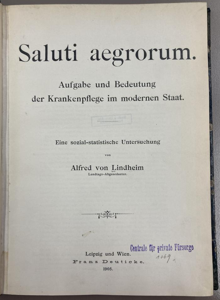 Q 00/1316 : Saluti aegrorum (1905)
