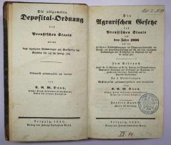 Ig 596-5,2 : Die Agrarischen Gesetze des Preußischen Staats seit dem Jahre 1806. Fünften Bandes, zweite Abtheilung (1840)