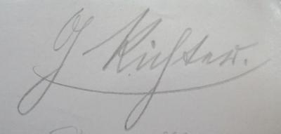 - (Richter, Gustaf), Von Hand: Autogramm, Name; 'G Richter.'.  (Prototyp);IV 55 46 2.Ex.: Dresden (1909)