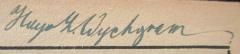 - (Wychgram, Hayo), Von Hand: Autogramm, Name; 'Hayo L. Wychgram'. 