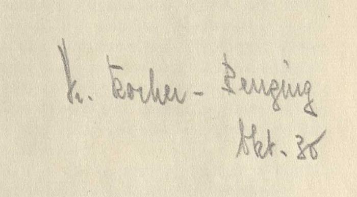 -, Von Hand: Autogramm; 'Hr. Kocher-Benzing Okt. 30
'
