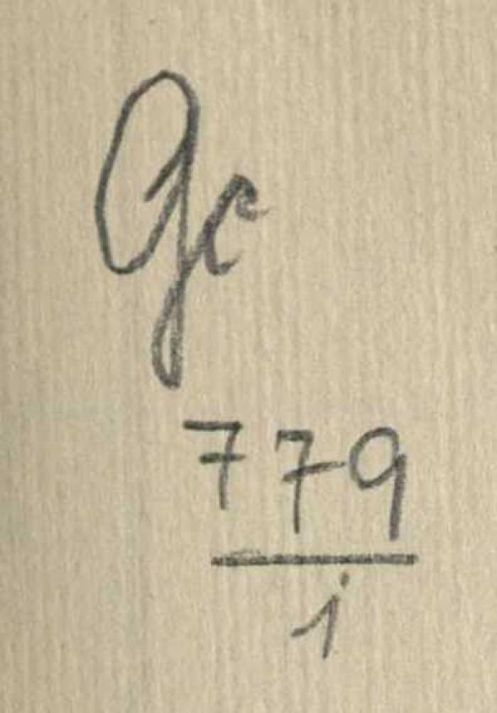 - (Reichsnährstand), Von Hand: Signatur; 'Gc 779/1
'. 