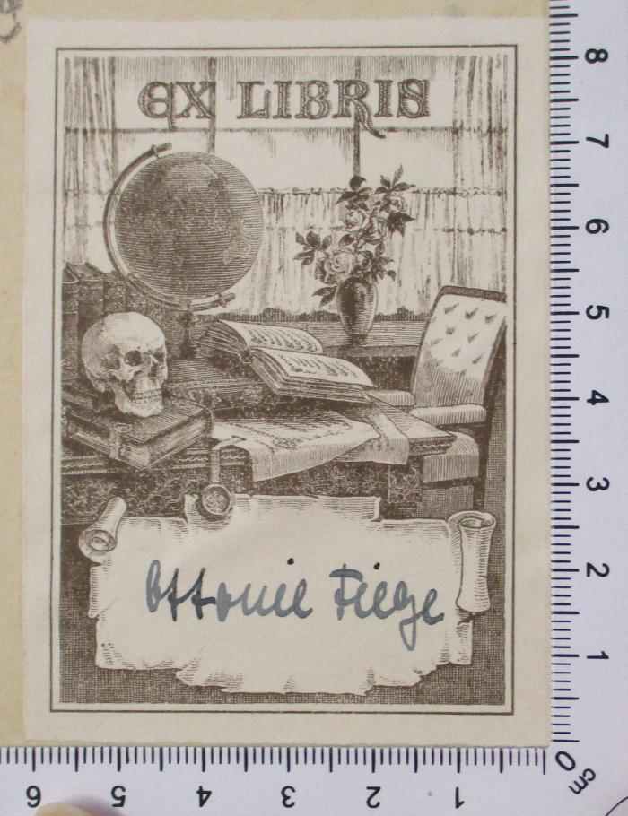 -, Papier: Exlibris; 'EX LIBRIS Ottonie Fiege
'