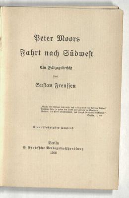 Z-2692 : Peter Moors Fahrt nach Südwest : ein Feldzugsbericht (1906)