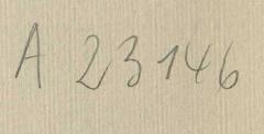 - (Zentralstelle für Wissenschaftliche Altbestände), Von Hand: Nummer; 'A 23146'. 