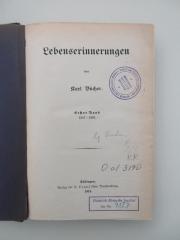Od 3190 (ausgesondert) : Lebenserinnerungen. 1, 1847 - 1890 (1919)