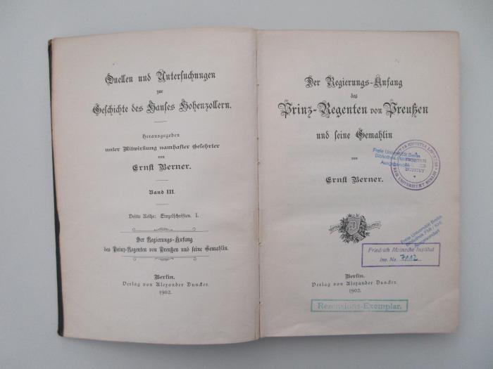 Od 4750 : Der Regierungs-Anfang des Prinz-Regenten von Preußen und seine Gemahlin (1902)