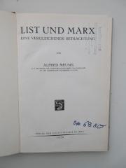 Od 6880 (ausgesondert) : List und Marx : eine vergleichende Betrachtung (1928)