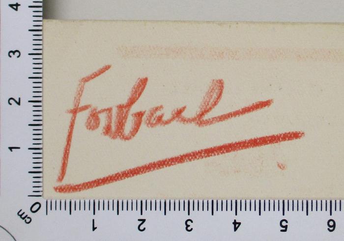 -, Von Hand: Autogramm; 'Fovbael'