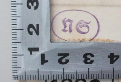 - (Badische Landesbibliothek), Stempel: Initiale; 'NS'.  (Prototyp)