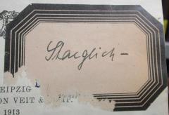 - (Staeglich, [?]), Etikett: Name, Autogramm; 'Staeglich -'. 