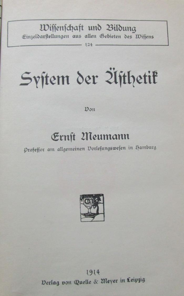 VIII 2240 2.Ex.: System der Ästhetik (1914)