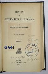 G 411 104-1 bis 5 : History of Civilisation in England. 1-5 (1865)