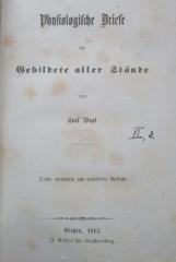 X 5820 2.Ex.: Physiologische Briefe für Gebildete aller Stände (1861)