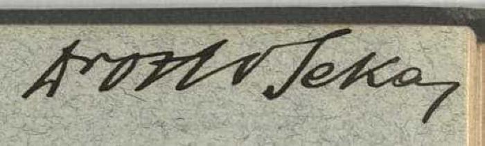 -, Von Hand: Autogramm; 'Arozto Jekay'