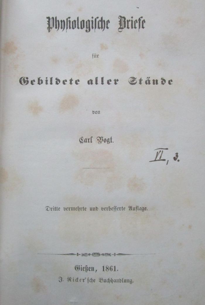 X 5820 2.Ex.: Physiologische Briefe für Gebildete aller Stände (1861)