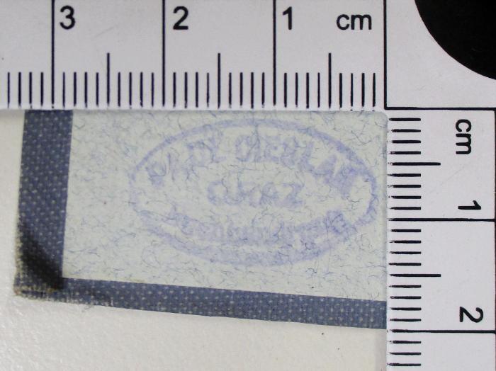 -, Stempel: Buchhändler; 'PAUL CIESLAR GRAZ Buchhandlung
'