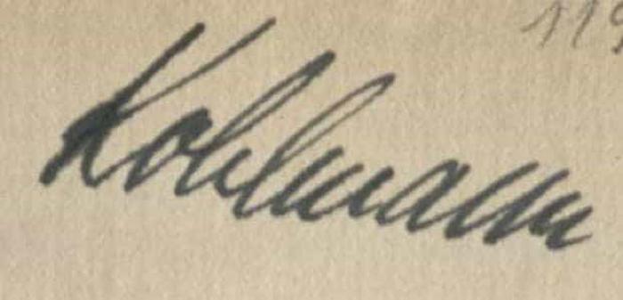 -, Von Hand: Autogramm; 'Kohlmann'