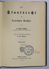 R 23 Lab-2<4> : Das Staatsrecht des Deutschen Reiches. 2 (1901)