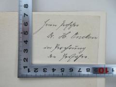- (Oncken, Hermann;Henderhoff, Julius), Von Hand: Widmung; 'Herrn Professor Dr. H. Oncken in Hochachtung der Verfasser'. 