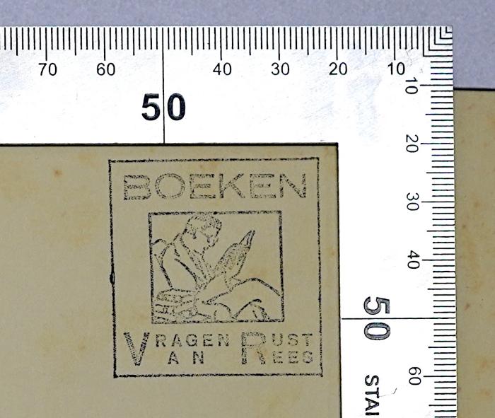 G 431 Boo : Reve et Réalité
 (1936);-, Stempel: ; 'Boeken vragen van Rustrees [Rust Rees]'
