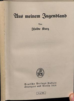 DLIT10977 : Aus meinem Jugendland (1918)