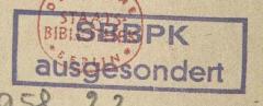 - (Staatsbibliothek zu Berlin), Stempel: Exlibris; 'SBBPK ausgesondert'.  (Prototyp)