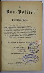 R 42 Roen<3> : Die Bau-Polizei des Preußischen Staates (1872)