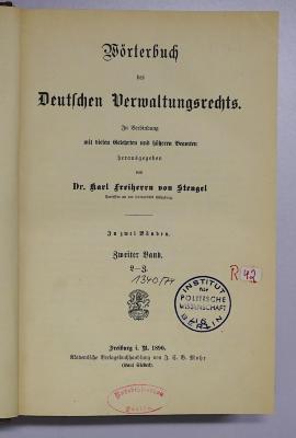 R 42 Woer-2 L-Z : Wörterbuch des Deutschen Verwaltungsrechts. 2. Band (1890)