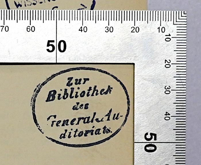 R 42 Woer-1 A-K : Wörterbuch des Deutschen Verwaltungsrechts. 1. Band (1890);-, Stempel: , Berufsangabe/Titel/Branche; 'Zur Bibliothek des General-Auditoriats'