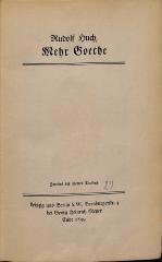 DLIT10836 : Mehr Goethe (1899)