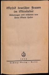 geru02300.h466 : Mystik deutscher Frauen im Mittelalter (1929)