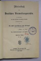 R 42 Woer-2 L-Z : Wörterbuch des Deutschen Verwaltungsrechts. 2. Band (1894)