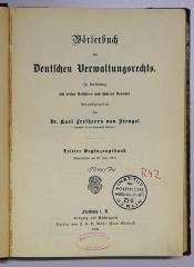 R 42 Woer-Erg. 3 : Wörterbuch des Deutschen Verwaltungsrechts. 3. Erg.- Band (1897)