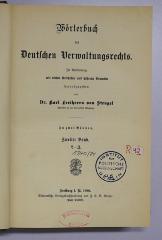 R 42 Woer-2 L-Z : Wörterbuch des Deutschen Verwaltungsrechts. 2. Band (1890)