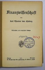 W 249 Ehe(18/19) : Finanzwissenschaft (1920)