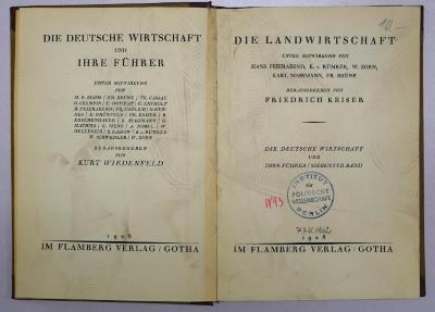 W 93 Kei : Die Landwirtschaft (1928)