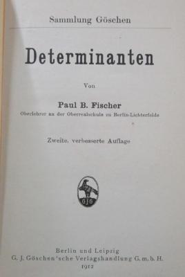 Ic 220 b 2.Ex.: Determinanten (1912)