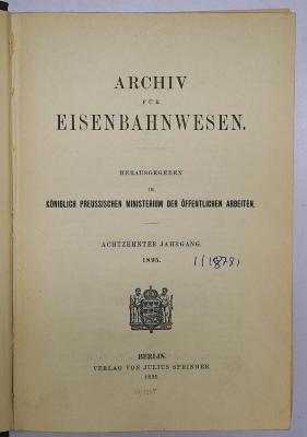 Da 41 : Archiv für Eisenbahnwesen (1895)