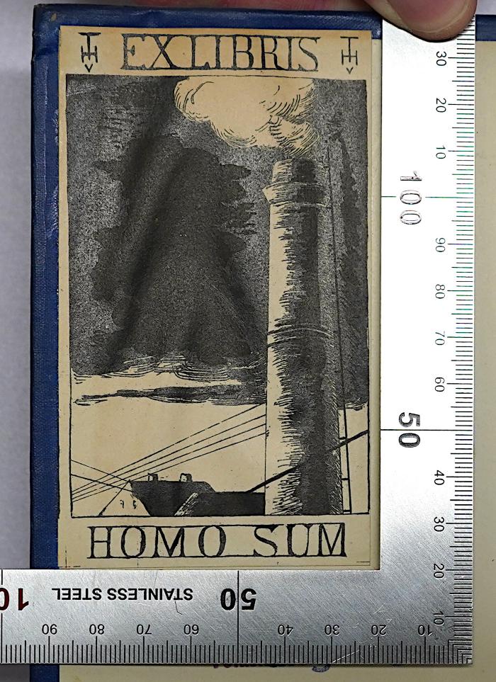 Da 59 : Railway enterprise in China : an account of its origin and development (1907);- (Hahn, Freiherr von ), Etikett: Exlibris; 'Ex Libris Homo Sum'. 