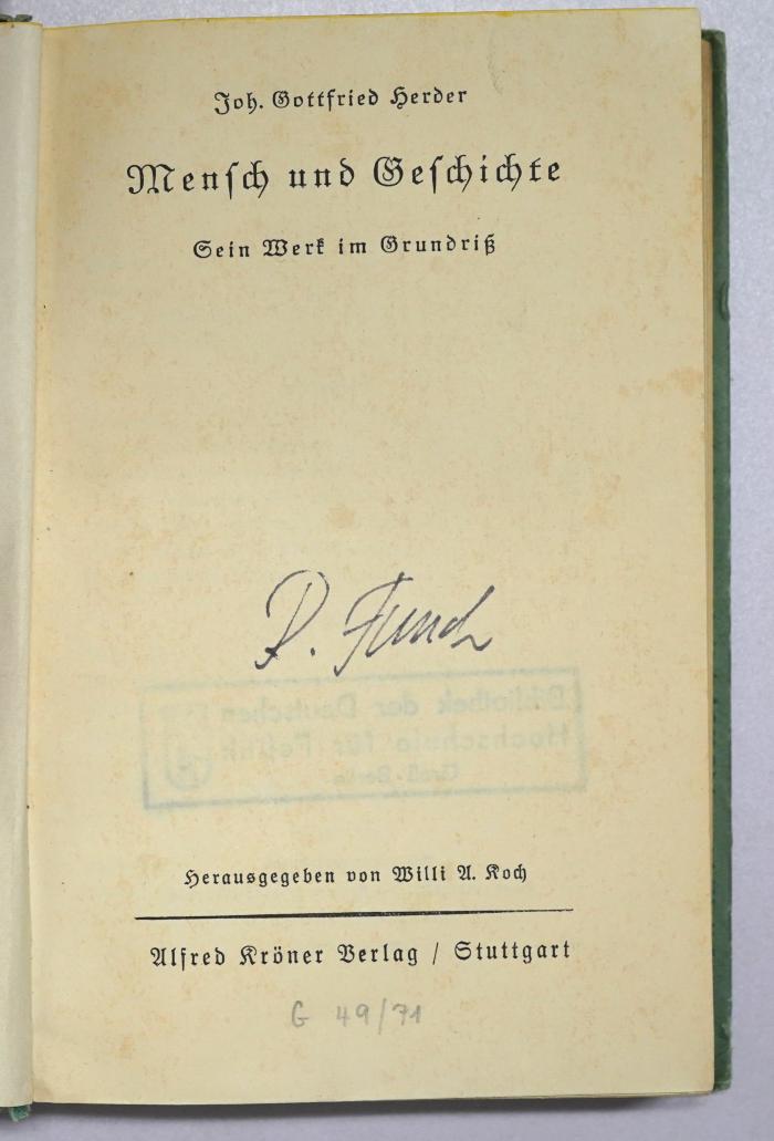 G 76 : Mensch und Geschichte (1935)