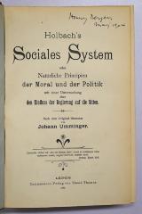 Pa 2 : Holbach´s Sociales System (1898)