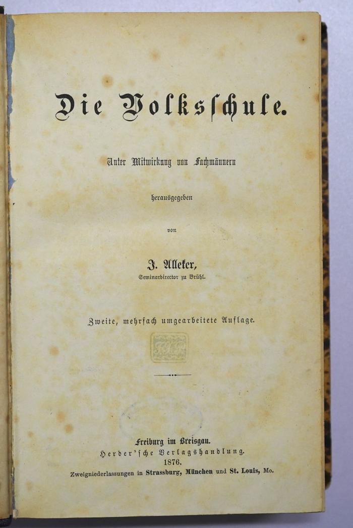 Pd 334<2> : Die Volksschule (1876)