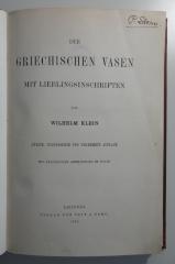 10 H 145<2> (ausgesondert) : Die griechischen Vasen mit Lieblingsinschriften (1898)