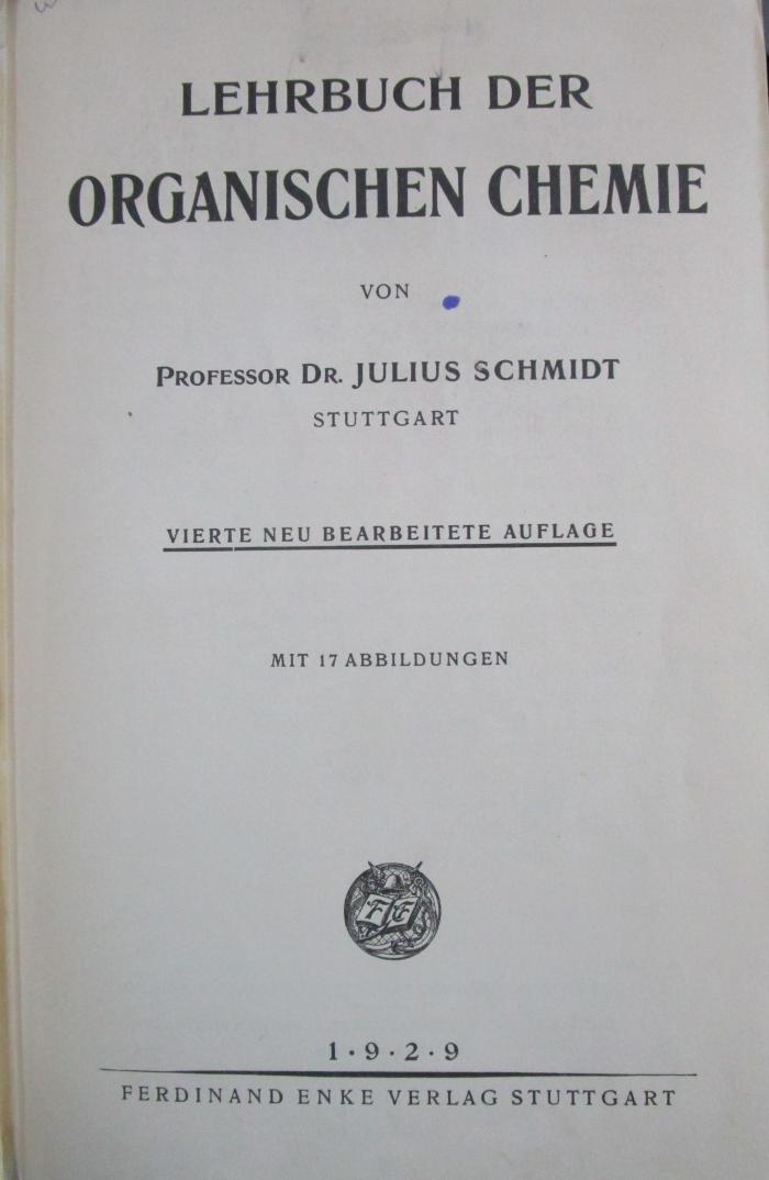 Kd 566 d: Lehrbuch der organischen Chemie (1929)