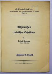 G 375 : Ostpreußen im polnischen Schrifttum (1931)